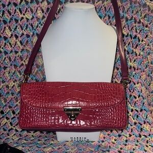 GinibiniCroc-Embossed hot pink’Shoulder Bag nice shape